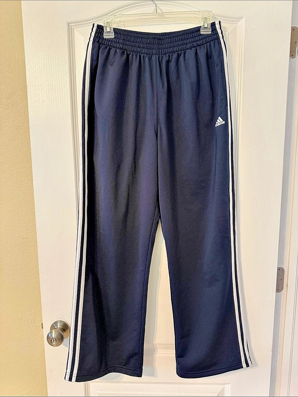 Adidas 3-Stripe Wide Leg Blue/White Track Pants unissex Size M